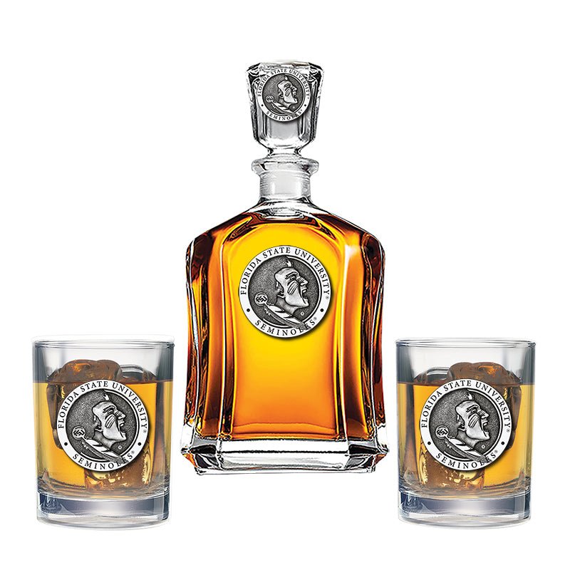 Florida State University Seminoles Capitol Decanter with 2 Glasses