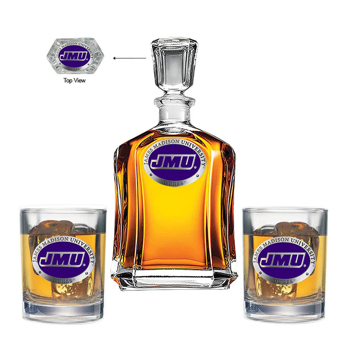James Madison Dukes Capitol Decanter with 2 Glasses