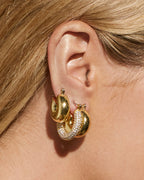 Pave Baby Amalfi Hoops- Gold (Ships Mid June)