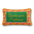 Champagne Problems Needlepoint Pillow