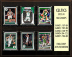 Boston Celtics NBA Champions 2023-24 6 Card Plaque Tatum Jaylen Brown Donruss Hoops