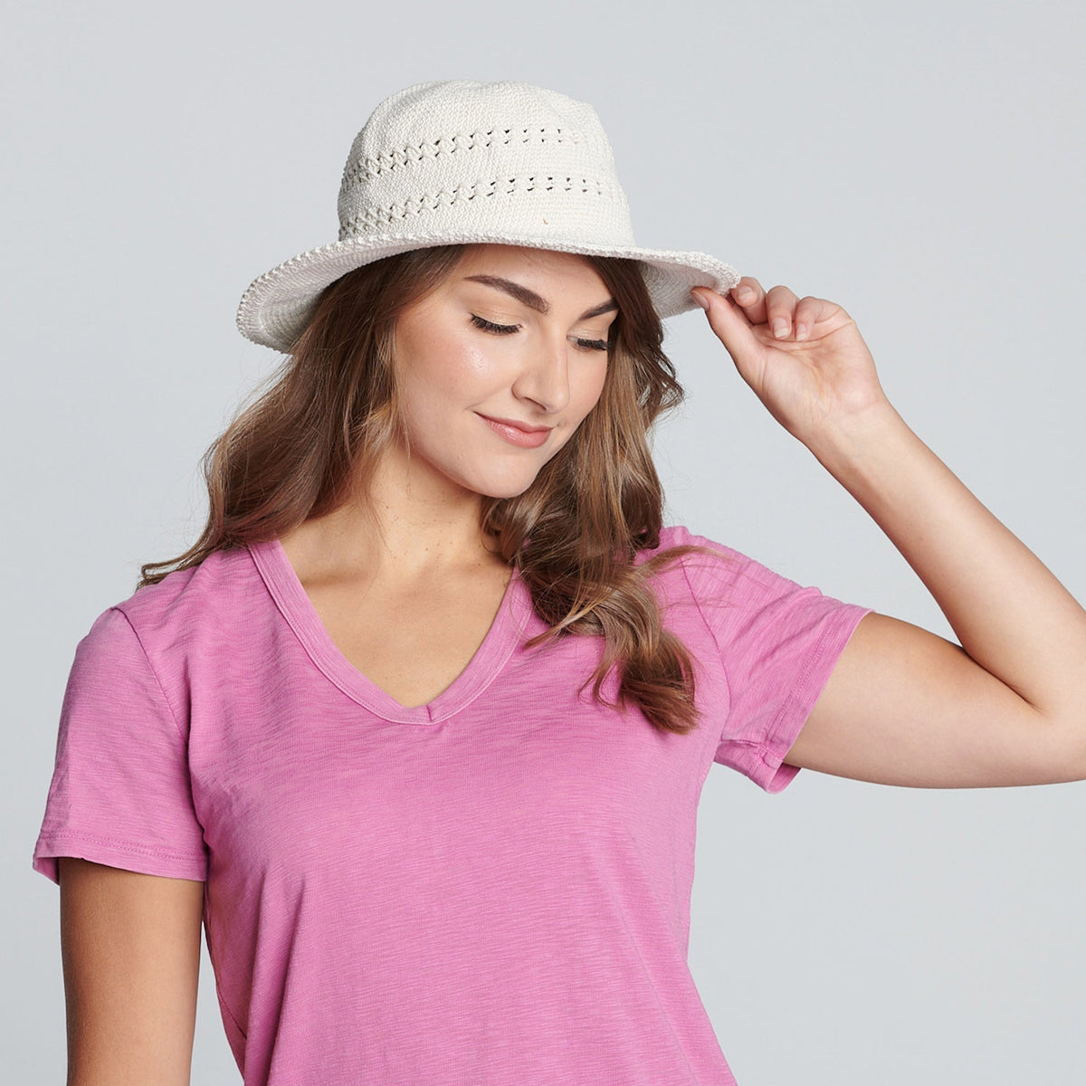 Women's Cotton Crochet Hat Medium Brim