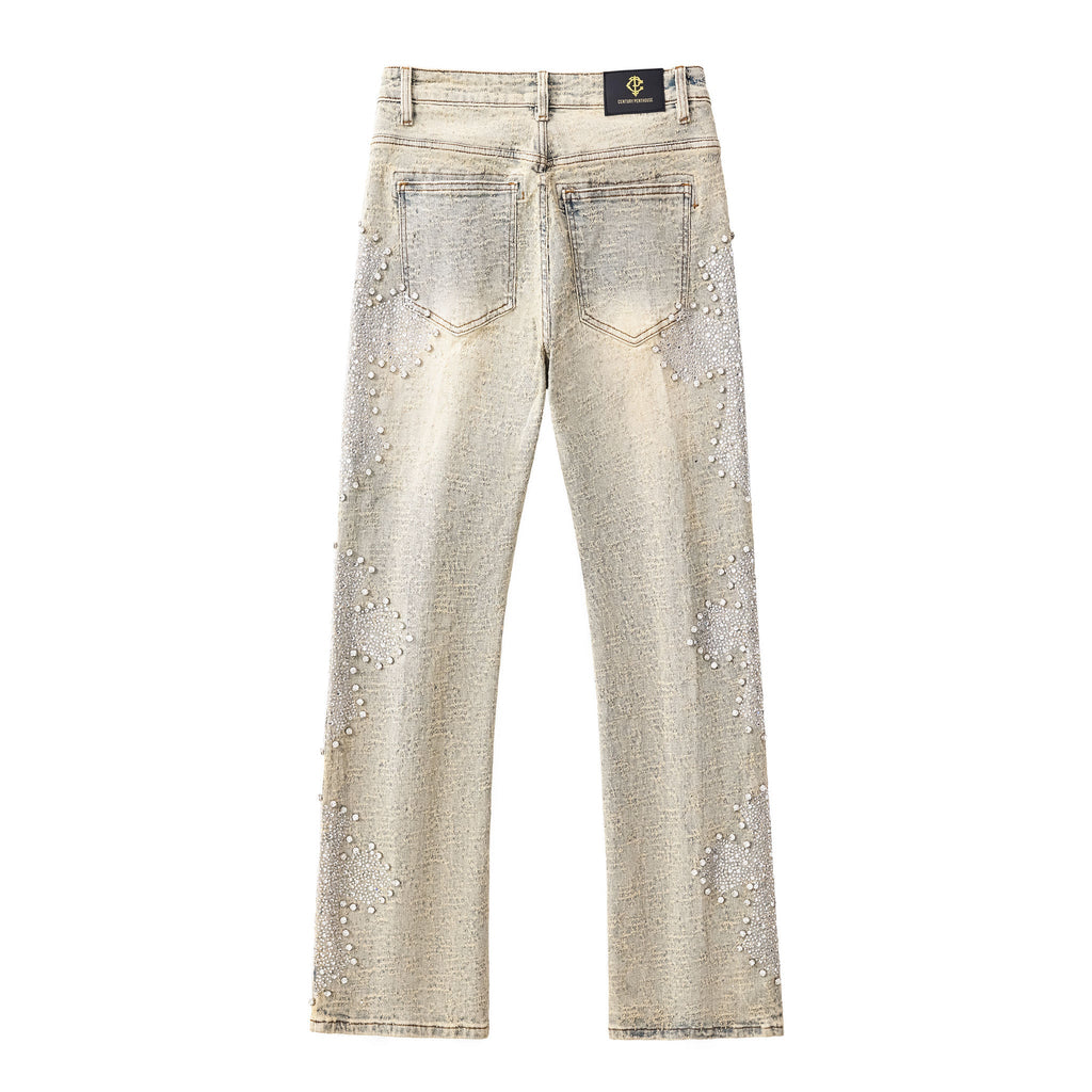 Century Penthouse Sanctum Cross Men's Denim Pants - Tan