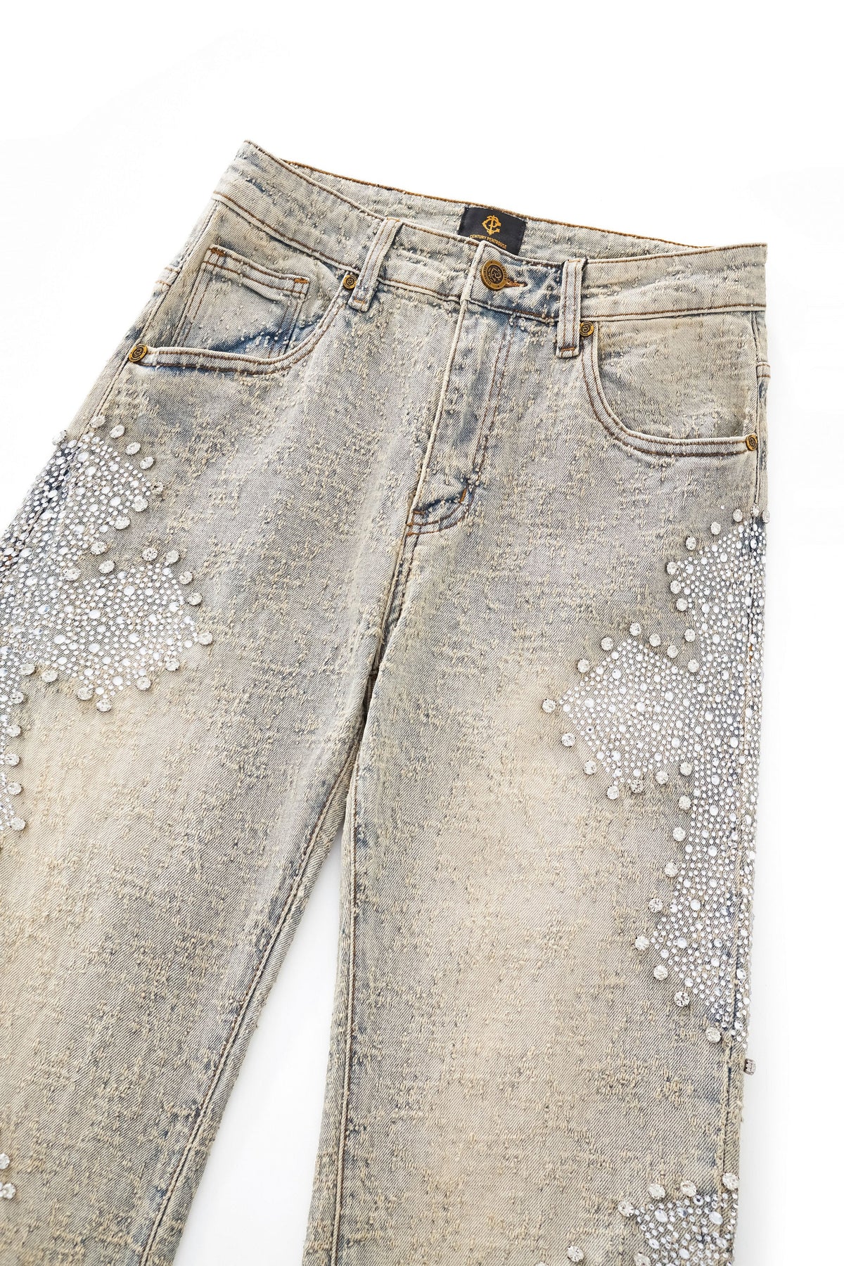Century Penthouse Sanctum Cross Men's Denim Pants - Tan