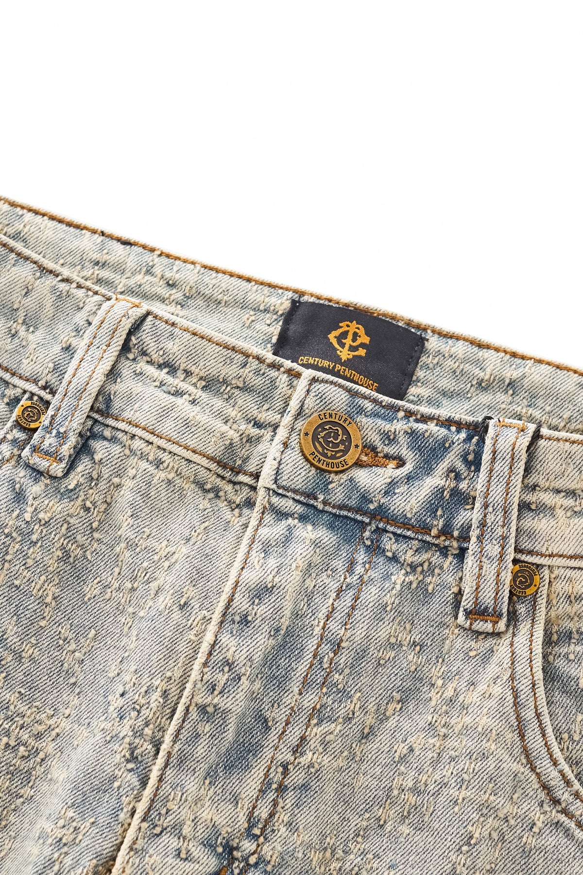 Century Penthouse Sanctum Cross Men's Denim Pants - Tan