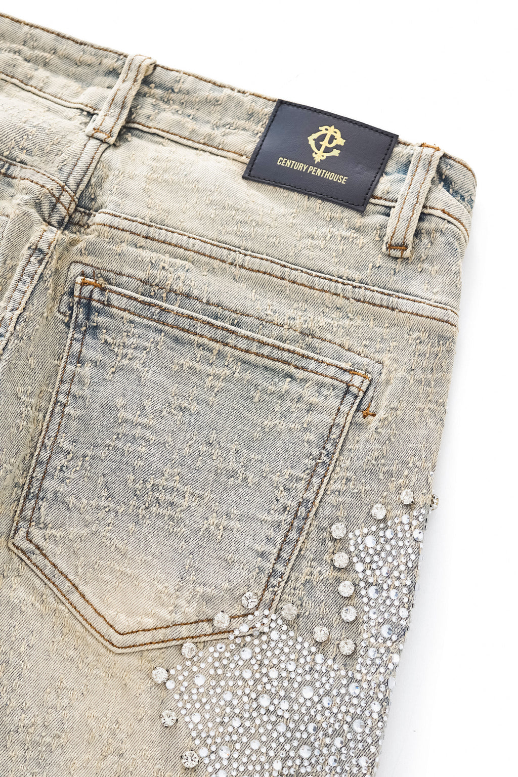 Century Penthouse Sanctum Cross Men's Denim Pants - Tan