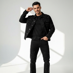 Century Penthouse Celestial Stud Men's Denim Pants - Black