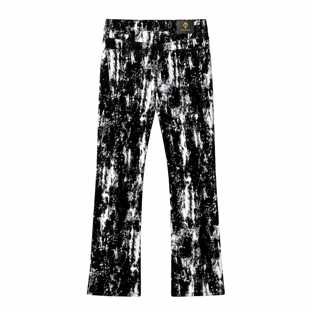 Century Penthouse Flocked Eclipse Men's Denim Pants - Black