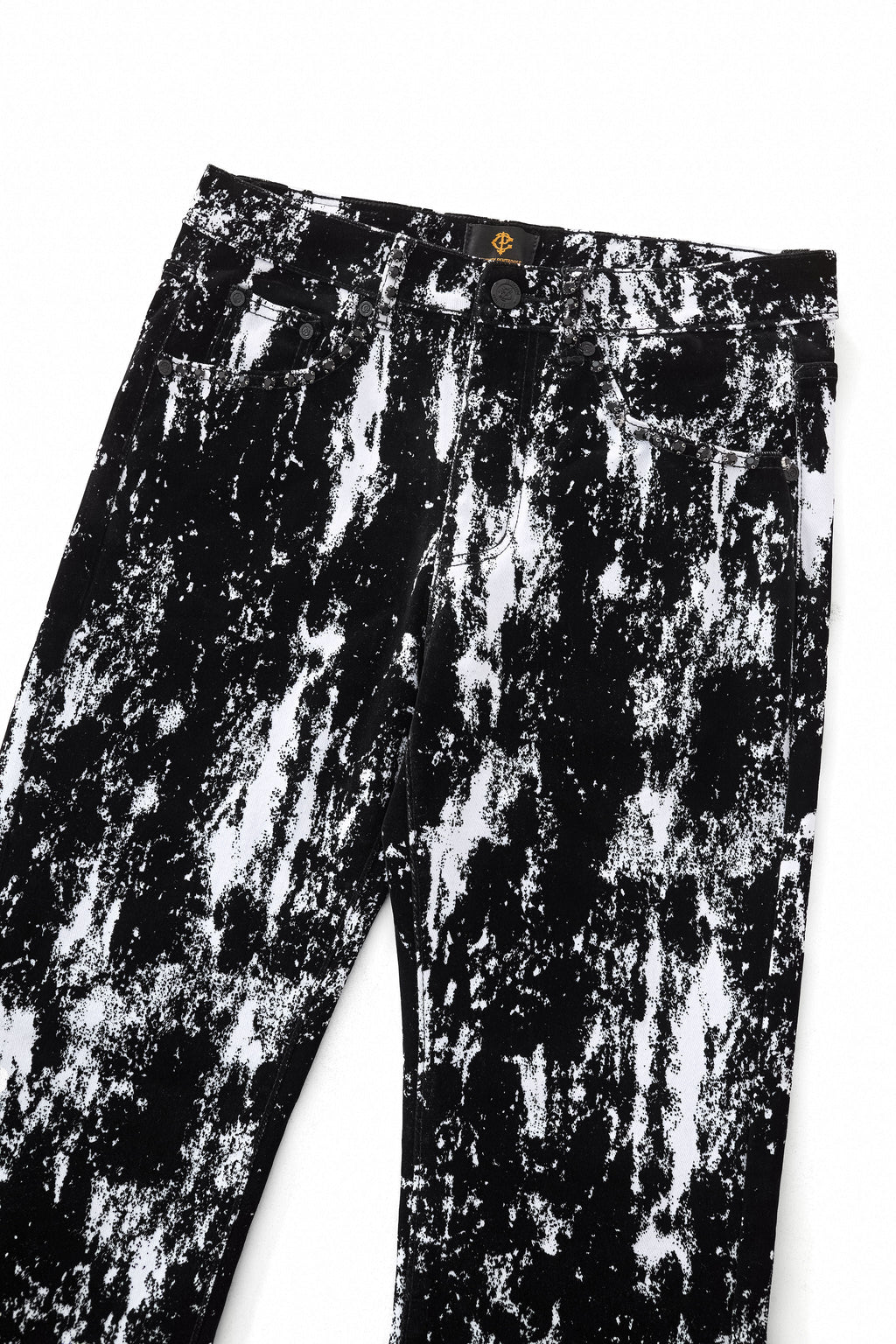Century Penthouse Flocked Eclipse Men's Denim Pants - Black