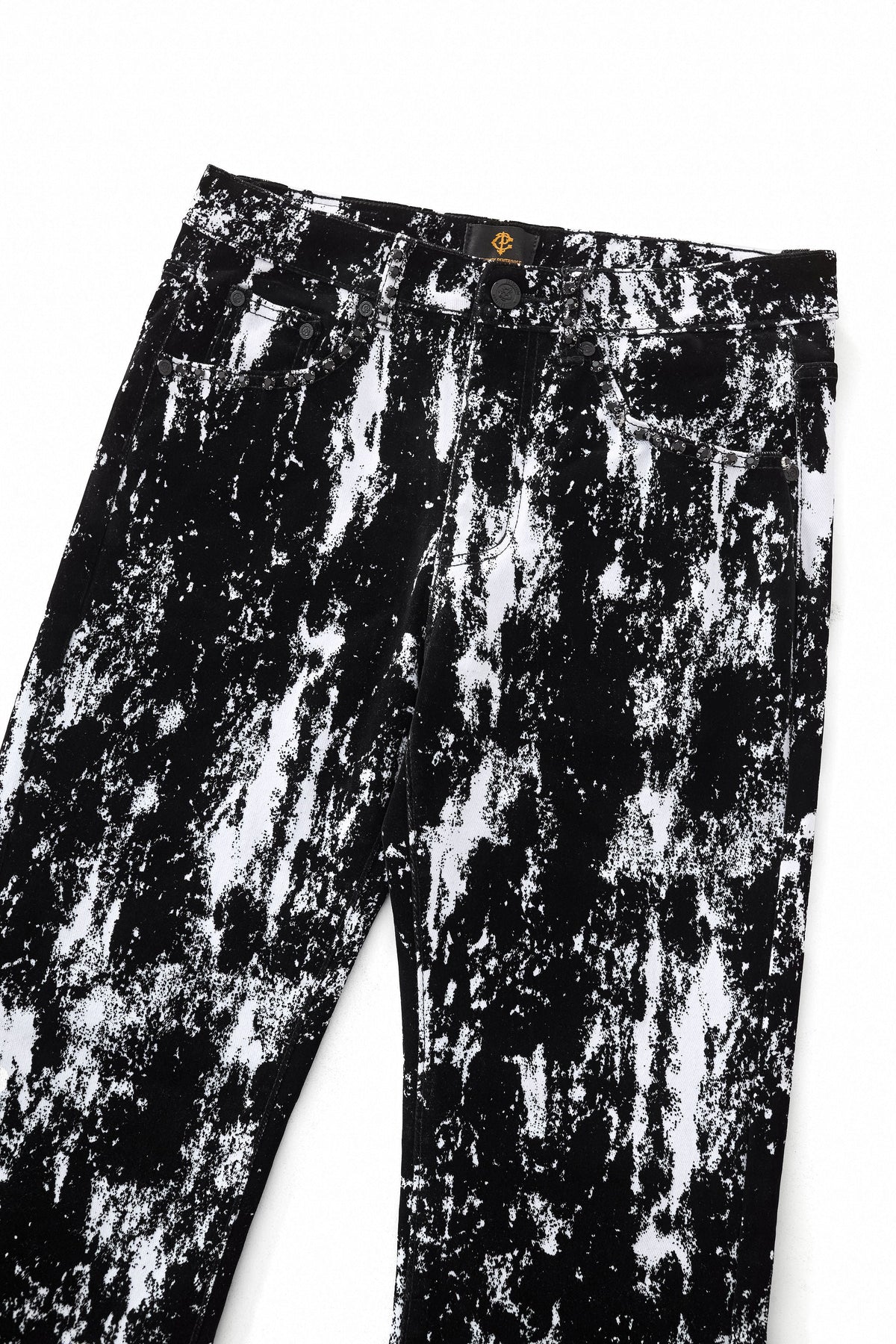 Century Penthouse Flocked Eclipse Men's Denim Pants - Black