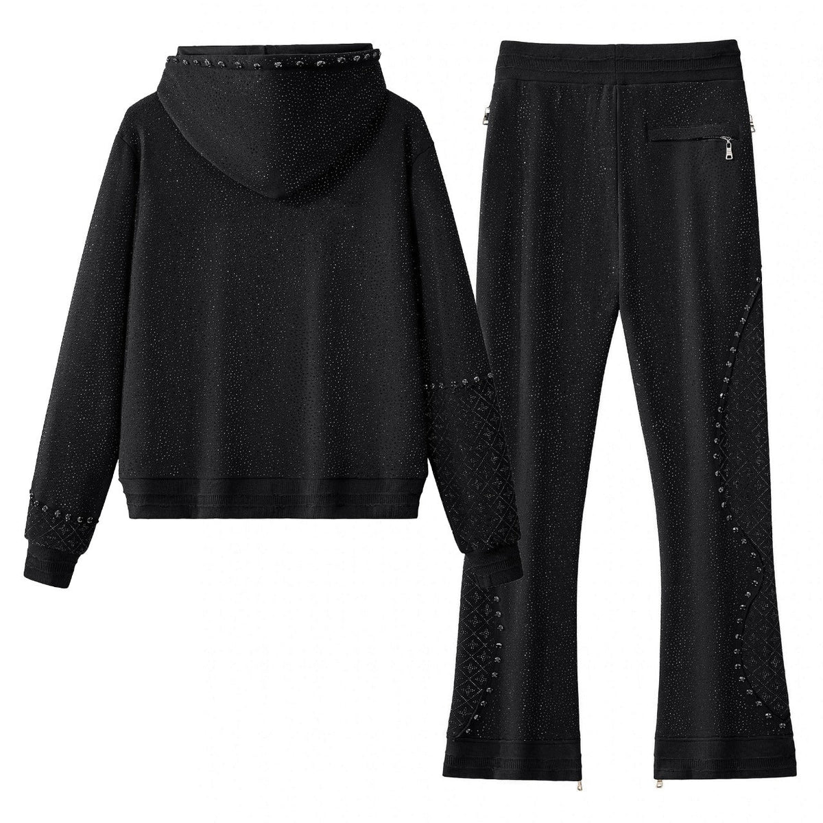 Barocco Midnight Matrix Studded Men's Sweatsuit - Black