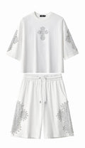 Century Penthouse Sanctum Cross Men's Short Set - White/Silver