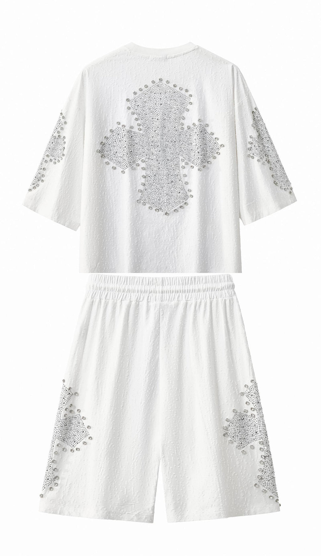 Century Penthouse Sanctum Cross Men's Short Set - White/Silver