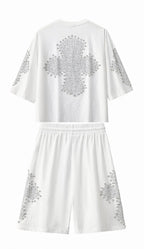 Century Penthouse Sanctum Cross Men's Short Set - White/Silver