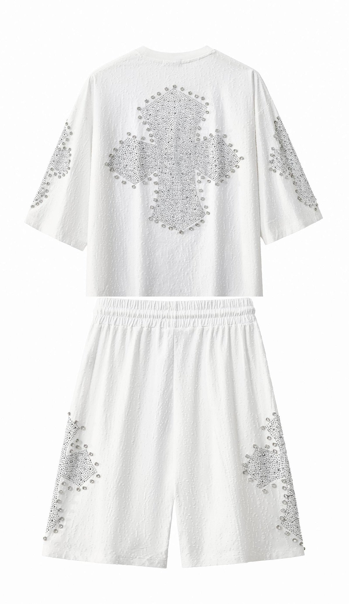 Century Penthouse Sanctum Cross Men's Short Set - White/Silver