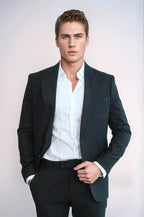 Plain Slim Fit Sport Black Men Blazer - Wessi