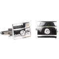 Silvertone Square Silver Gemstone Cufflinks with Jewelry Box