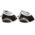 Silvertone Novelty Shield Cufflinks with Jewelry Box