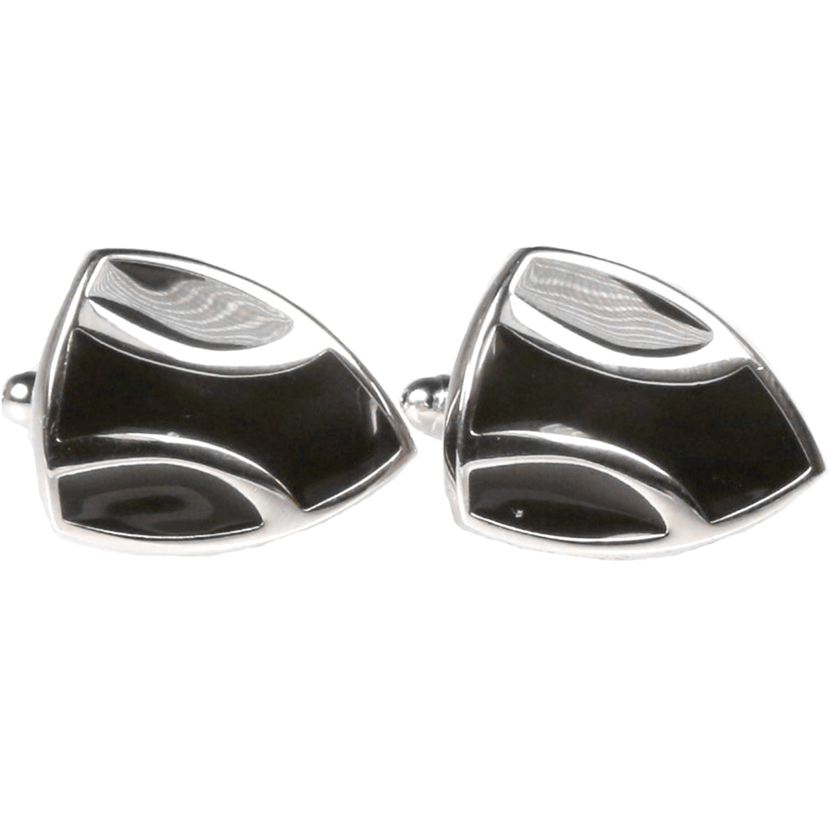 Silvertone Novelty Shield Cufflinks with Jewelry Box