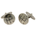 Silvertone Novelty Gear Stick Cufflinks with Jewelry Box