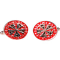 Silvertone Novelty Dart Board Cufflinks with Jewelry Box