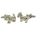 Silvertone Novelty Pitbull Cufflinks with Jewelry Box