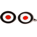 Silvertone Novelty Bullseye Cufflinks with Jewelry Box