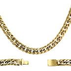 Miami Cuban Link 18k Gold Plated Necklace Double Link Chain