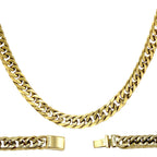 Miami Cuban Link 18k Gold Plated Necklace Double Link Chain