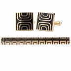 Vittorio Vico Plain Cufflink & Tie Bar Set in Gift Box