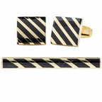Vittorio Vico Plain Cufflink & Tie Bar Set in Gift Box