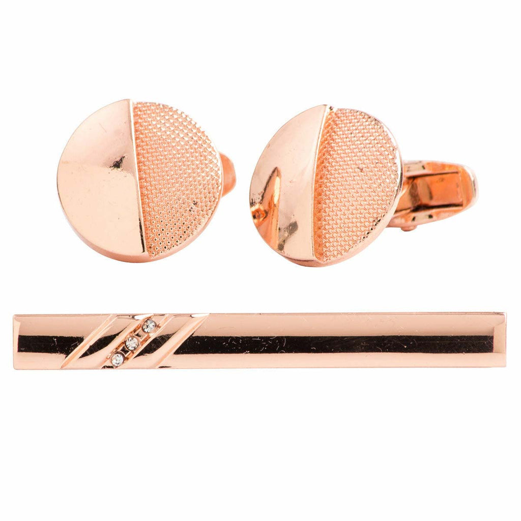 Vittorio Vico Plain Cufflink & Tie Bar Set in Gift Box