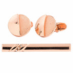 Vittorio Vico Plain Cufflink & Tie Bar Set in Gift Box