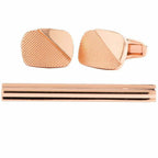 Vittorio Vico Plain Cufflink & Tie Bar Set in Gift Box