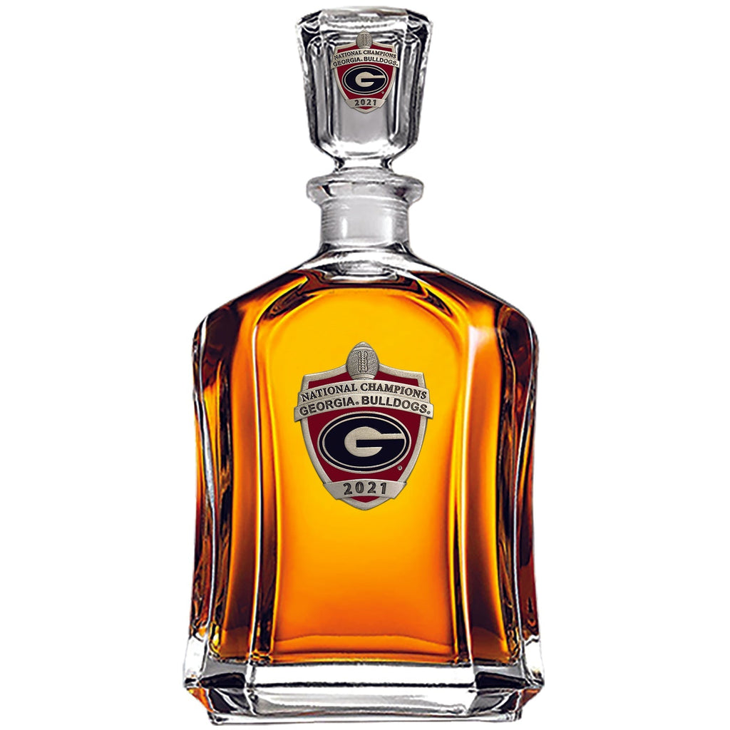 Georgia Bulldogs National Champions 2021 Shield Logo Capitol Decanter