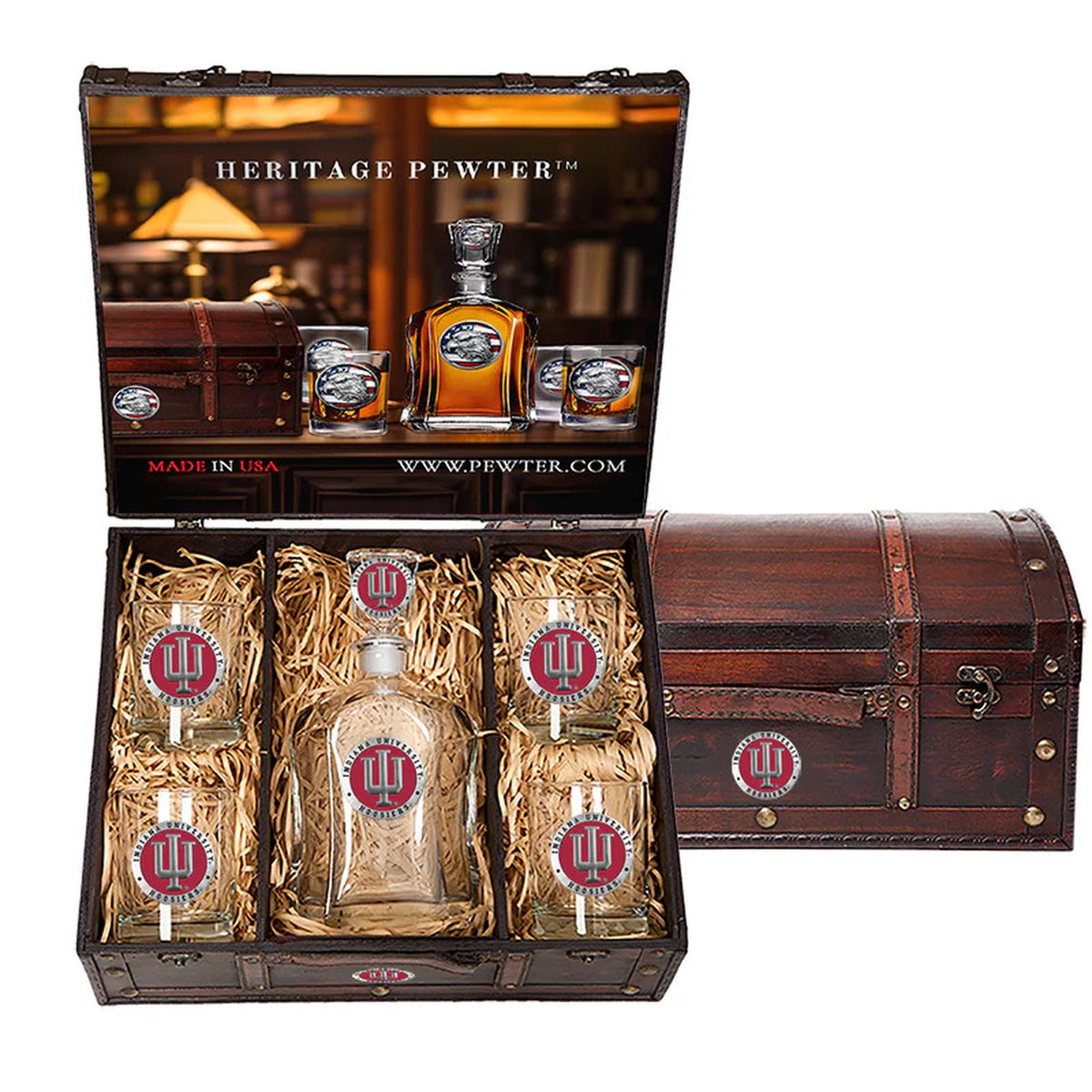 Indiana Hoosiers Capitol Decanter Chest Set