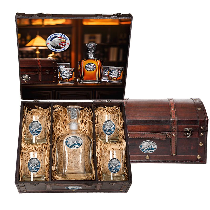 Brown Bear Capitol Decanter Chest Set
