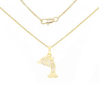 Whale Cubic Zirconia Pendant With 14K Gold Filled Necklace Set