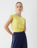 GSTQ Drawstring Crop Top Plus Size