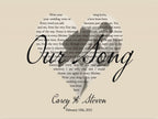 Lyrics Heart Canvas Print, Personalized Song Lyrics and Photo Wall Art