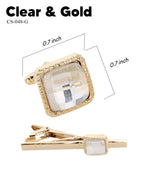 Vittorio Vico Men's Colored Crystal Cufflink & Tie Bar Set in Gift Box