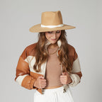 Faux Felt Wide Brim Fedora