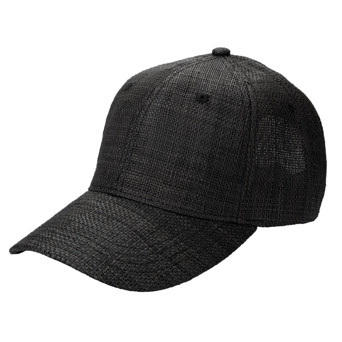 Women's Woven Raffia Ball Cap With Leather Adjustable Back (CTH4087)