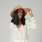 Pioneer - Cut & Sew Faux Suede Fedora