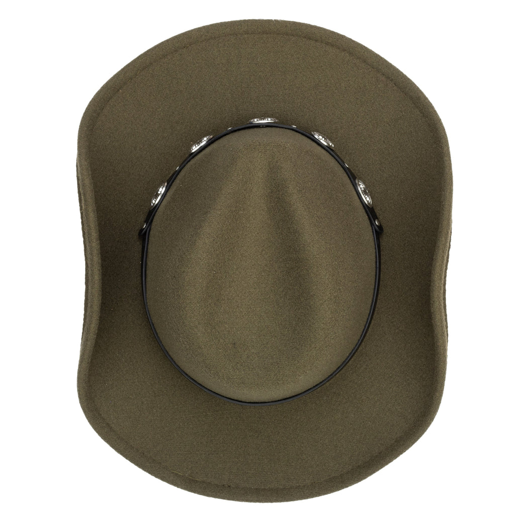 Women'S Faux Felt Cowboy W/ Western Conche Trim