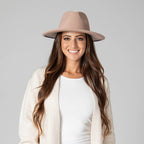 Women's Faux Felt Fedora W/ Gold Chain Trim
