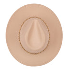 Women's Faux Felt Fedora W/ Gold Chain Trim