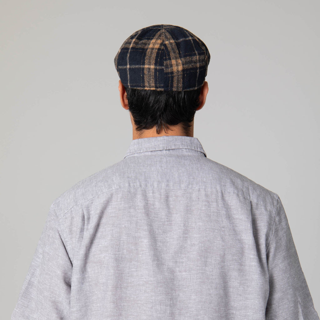 Faux Wool Plaid Driver Cap
