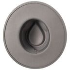 Mia - Faux Felt Fedora with Pinch Crown and Gold Trim Band