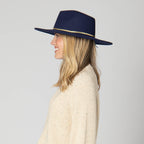 Women's Fedora with Chevron Gold Chain Trim